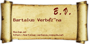 Bartalus Verbéna névjegykártya